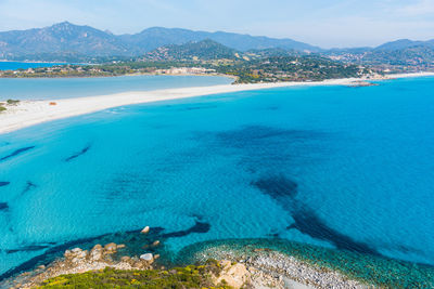 High angle view of swimming pool in sea