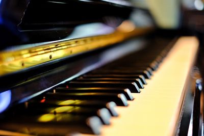 Close-up of piano keys