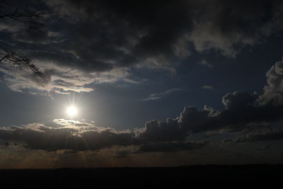 Low angle view of cloudy sky during sunset