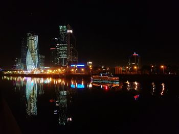 Illuminated city at night