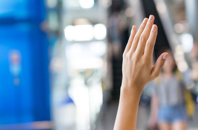 Close-up of woman hand