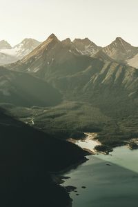 Scenic view of lake and mountains