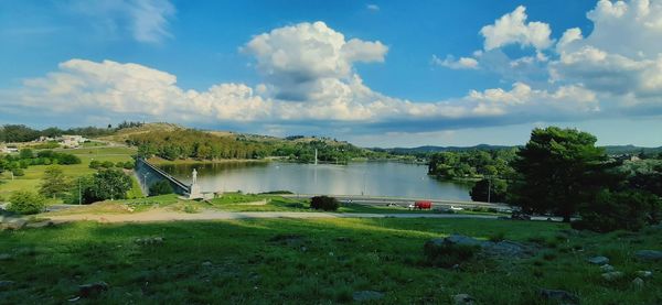 Panoramic view of lake against sky