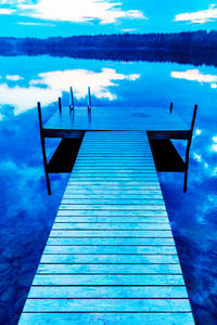 Wooden pier on lake