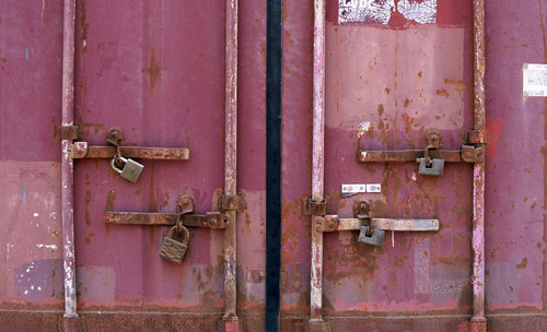 Close-up of closed door