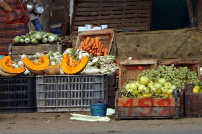 Various fruits for sale at market stall