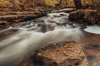 Scenic view of waterfall in forest