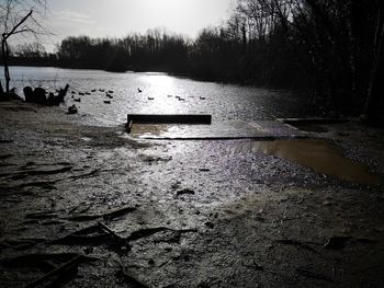 Scenic view of lake during winter