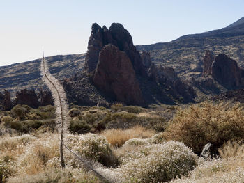 Scenic view of landscape against clear sky