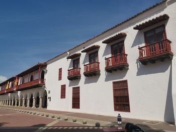 Low angle view of residential buildings against sky