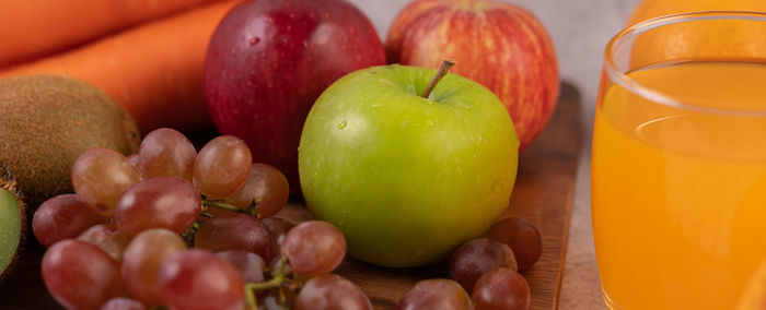 Close-up of apples on table