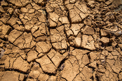 Full frame shot of cracked field
