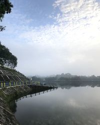 Reflection of clouds in lake