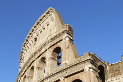 The exterior facade of the colosseum or coliseum