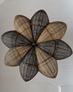 High angle view of decoration on table against white background