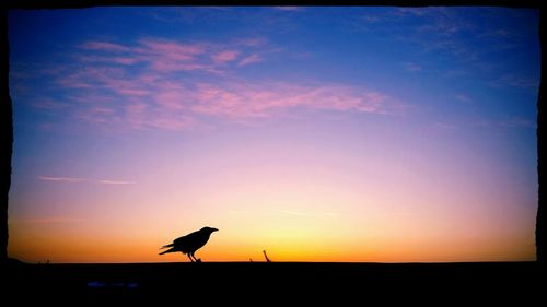 Low angle view of silhouette landscape against sky at sunset