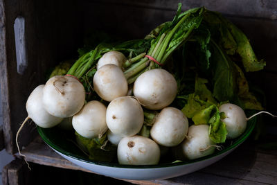 High angle view of vegetables