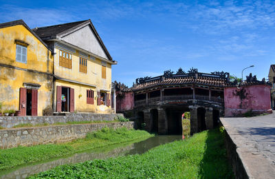 View of old building against blue sky