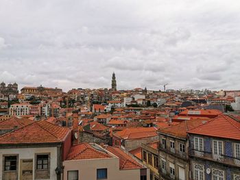 High angle view of townscape against sky