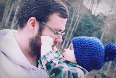 Close-up of a baby outdoors