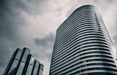 Low angle view of modern buildings against sky