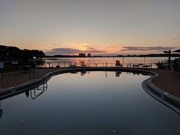 Scenic view of sea against sky at sunset