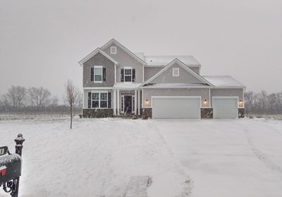 Built structure on snow landscape