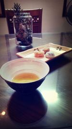 Close-up of food on table