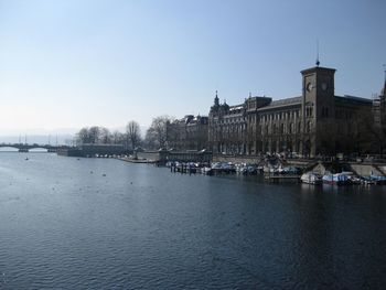 Buildings in distance with waterfront