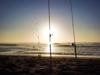 Scenic view of sea against clear sky during sunset