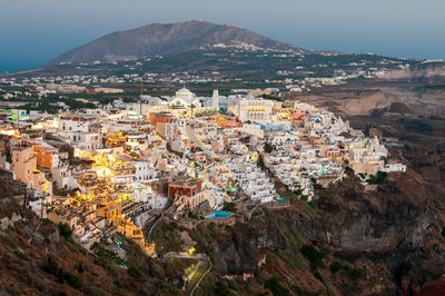 High angle view of townscape against sky