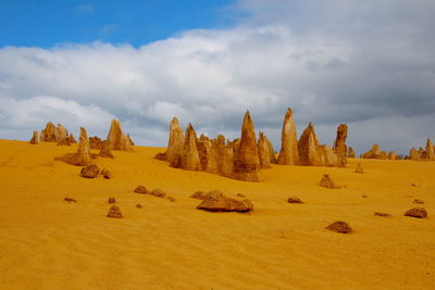 Panoramic view of desert against sky