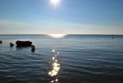 Scenic view of sea at sunset