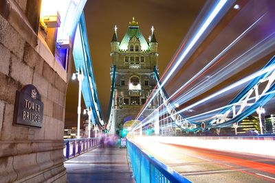 View of illuminated bridge at night