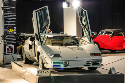 Cars on road at night