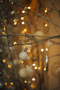 Low angle view of illuminated chandelier