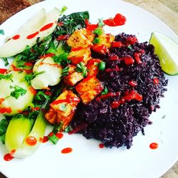 High angle view of salad in plate