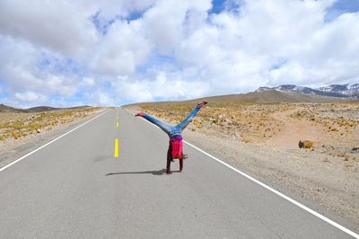 Jumping on the road