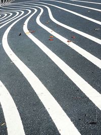 High angle view of zebra crossing on road