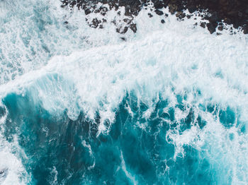 Close-up of water splashing in swimming pool