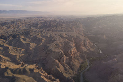 Aerial view of dramatic landscape