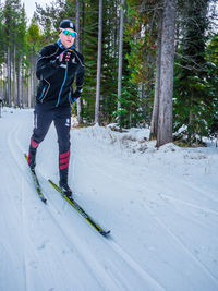 Full length of man on snowy field