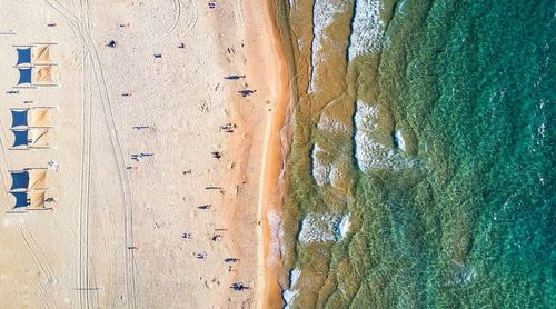 Aerial view of sunny beach