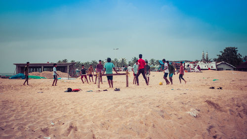 Tourists on beach