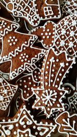 Full frame shot of gingerbread cookies during christmas