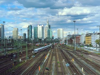 Frankfurt skyline and main central station