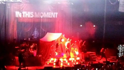 Illuminated lights at night