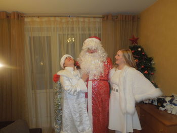 Mother and daughter at home