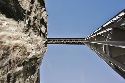 Low angle view of built structure against blue sky