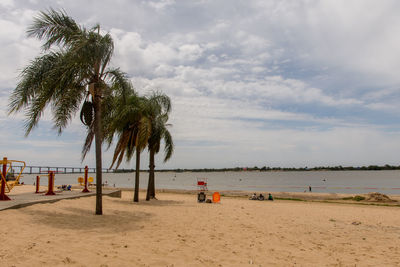 Scenic view of beach against sky